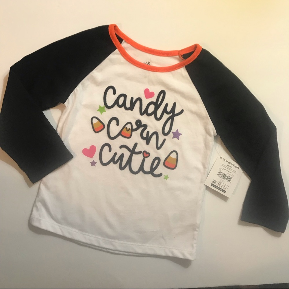 candy corn cutie LS graphic raglan toddler Halliween pullover